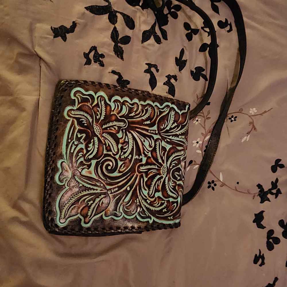 Handcrafted Floral Leather Bag